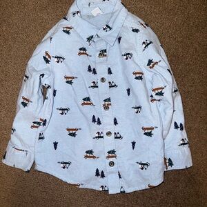 Kids Blue Patterned Shirt